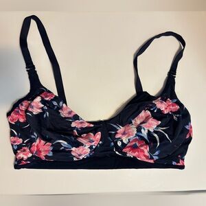 SOMA Navy Blue Floral Embraceable Reversible Bralette Bra Women’s Size Small